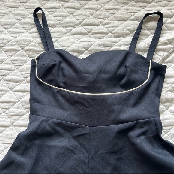 ASOS DESIGN Bow Back Romper in Navy - Picture 3 of 13